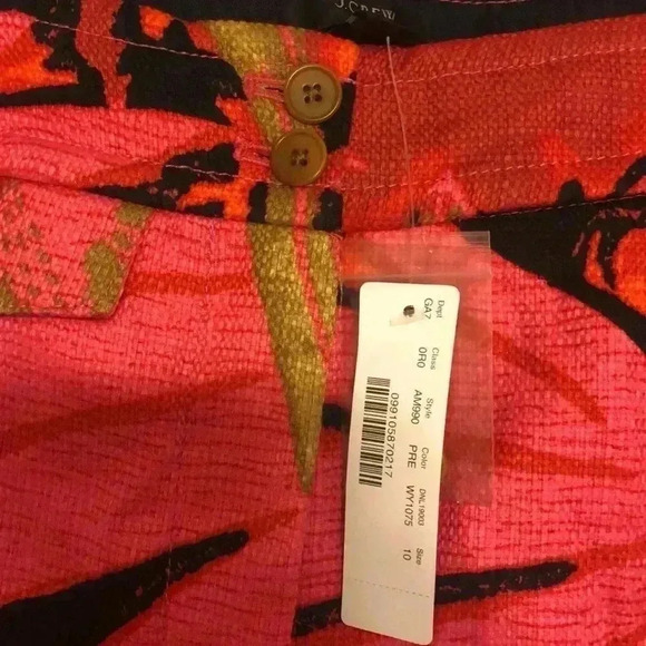 J Crew high waist palm print kick out crop pant.  Size 10. - Picture 4 of 11